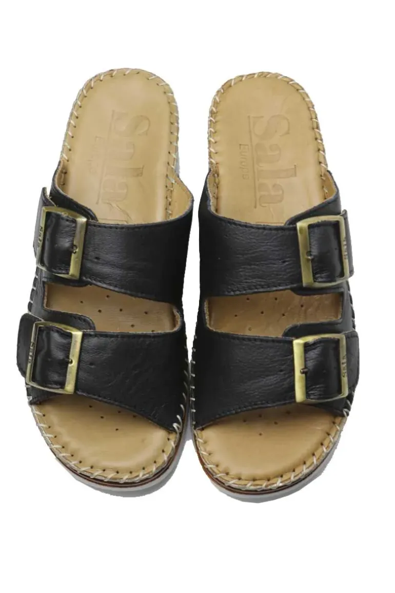 Oasis Wedge Sandal By Sala In Black