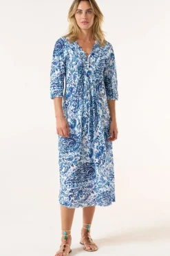 One Season Hydra Long Poppy Dress In Navy