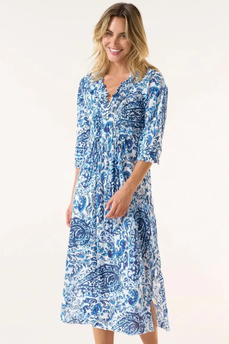 One Season Hydra Long Poppy Dress In Navy