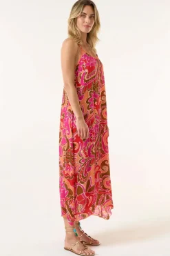 One Season St Georges Antoinette Slip Dress In Coral