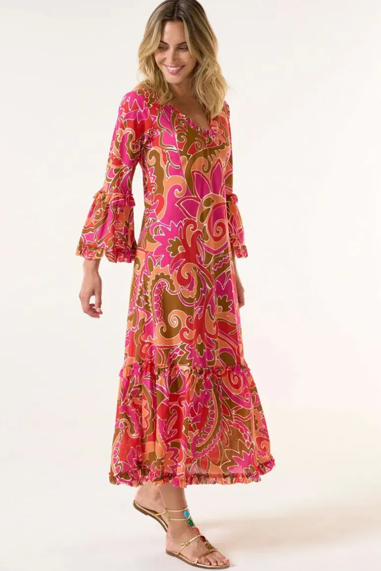 One Season St Georges Indi Dress In Coral