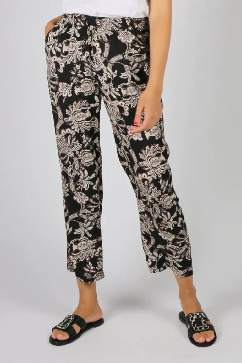 Paisley Print Pant By Jump In Black