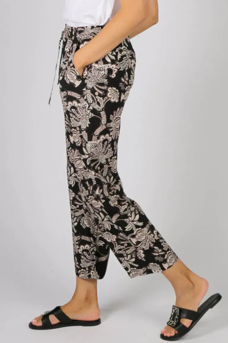 Paisley Print Pant By Jump In Black