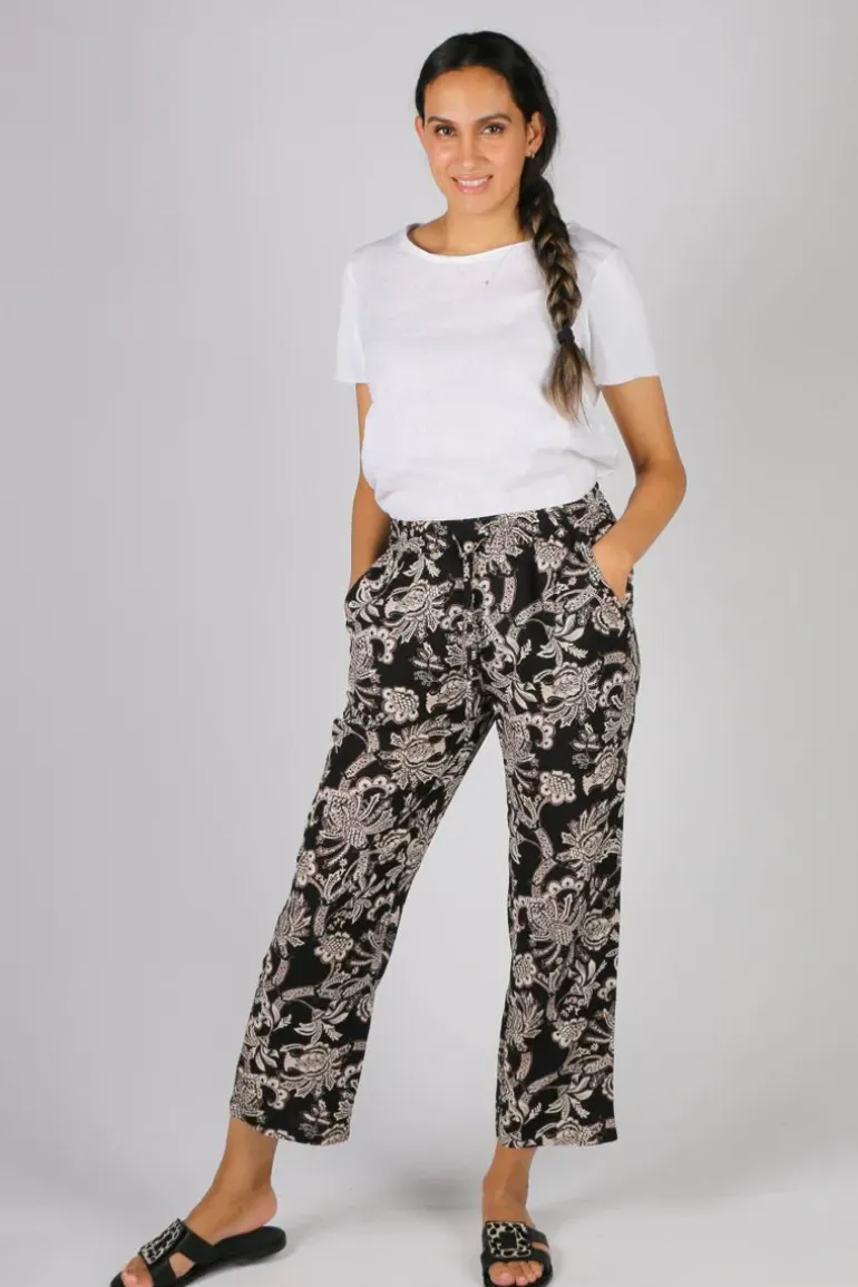 Paisley Print Pant By Jump In Black