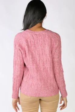Pattern Cable Cardigan In Berry By Jump