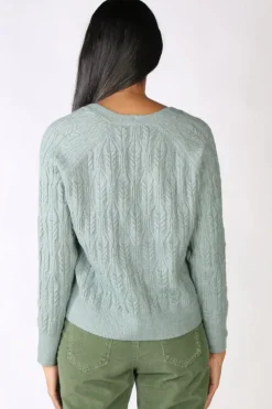 Pattern Cable Cardigan In Dew By Jump