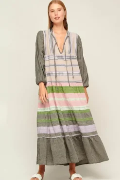 Pearl & Caviar Handwoven Zakar Maxi Dress In Multi
