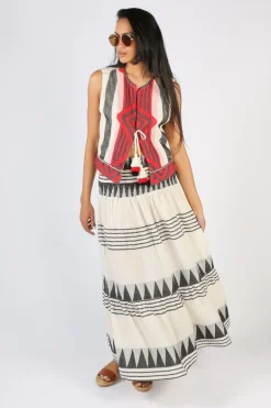 Pearl & Caviar Zakar Vest In Red