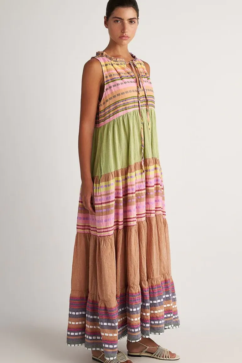 Pearl And Caviar Alonosis Sleeveless Dress In Multi