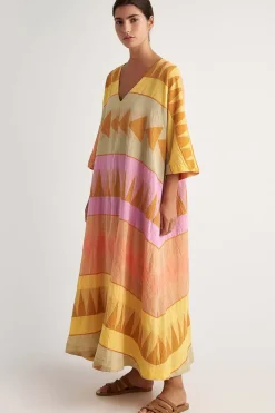 Pearl And Caviar Antiparos Dress In Citrus