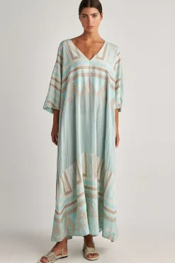Pearl And Caviar Zakar Sifnos Maxi Dress In Aqua
