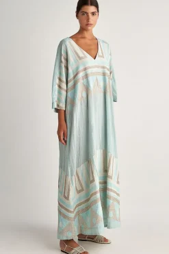 Pearl And Caviar Zakar Sifnos Maxi Dress In Aqua