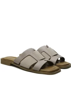 Piazza Grande Multi Strap Slip On Slide In Taupe