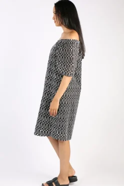 Ping Pong Broiderie Dress In Black