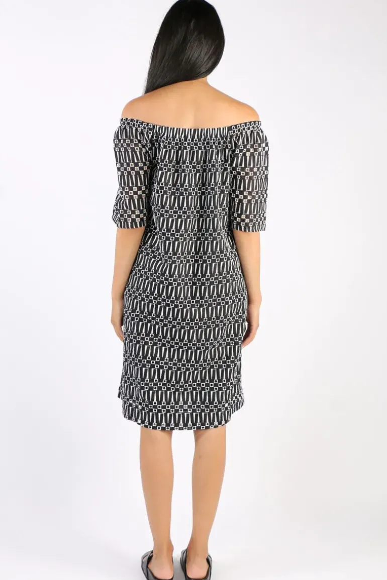 Ping Pong Broiderie Dress In Black