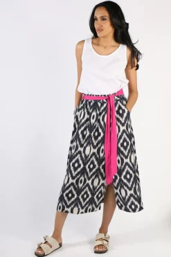 Ping Pong Ikat Skirt In Navy