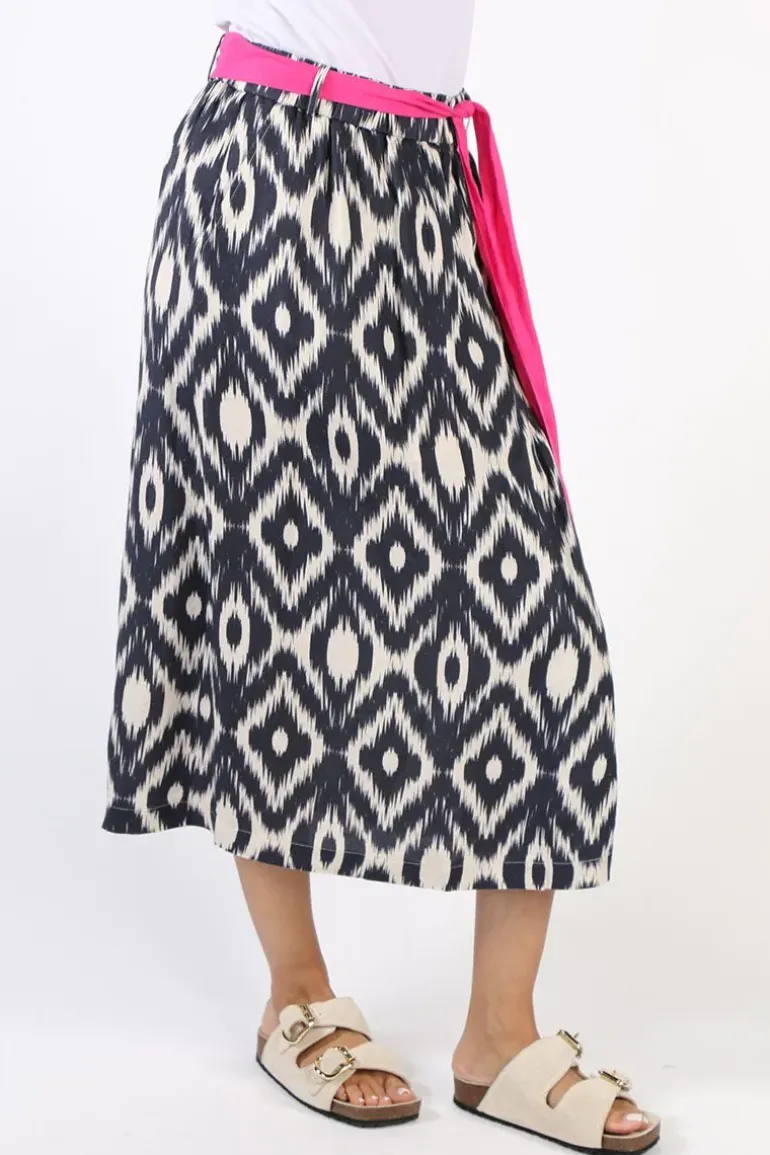 Ping Pong Ikat Skirt In Navy