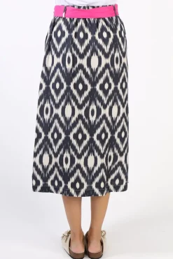 Ping Pong Ikat Skirt In Navy