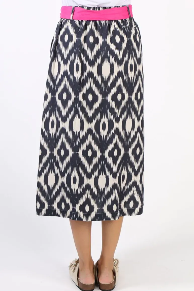 Ping Pong Ikat Skirt In Navy