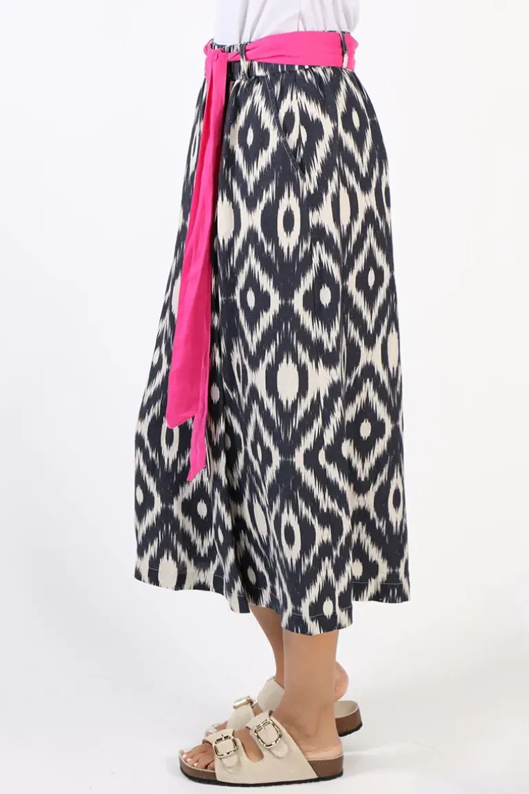 Ping Pong Ikat Skirt In Navy