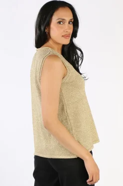 Ping Pong Sleeveless Top In Gold
