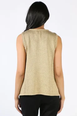 Ping Pong Sleeveless Top In Gold