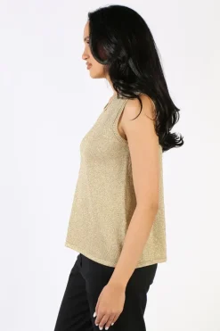 Ping Pong Sleeveless Top In Gold