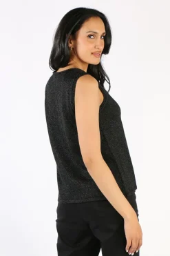Ping Pong Sleeveless Top In Black