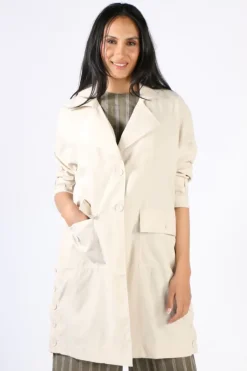 Ping Pong Trench Coat Jacket In Flax