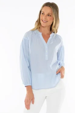 Poet Shirt In Blue Stripe By Jump