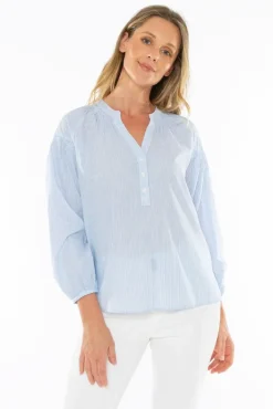 Poet Shirt In Blue Stripe By Jump