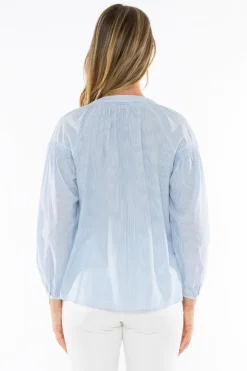 Poet Shirt In Blue Stripe By Jump