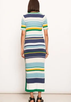 Pol Stripe Lido Dress In Green