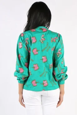 POM Beaded Highlight Shirt In Green