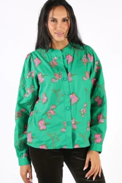POM Beaded Highlight Shirt In Green