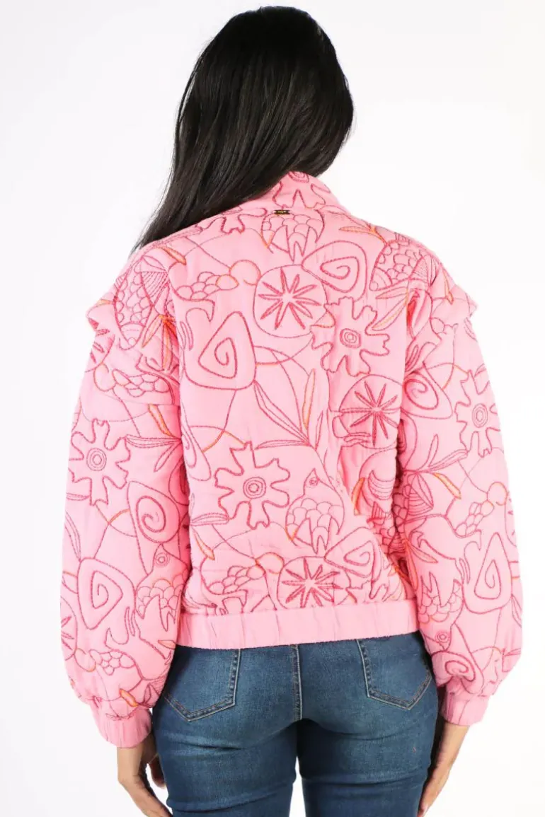 POM Embroidered Padded Jacket