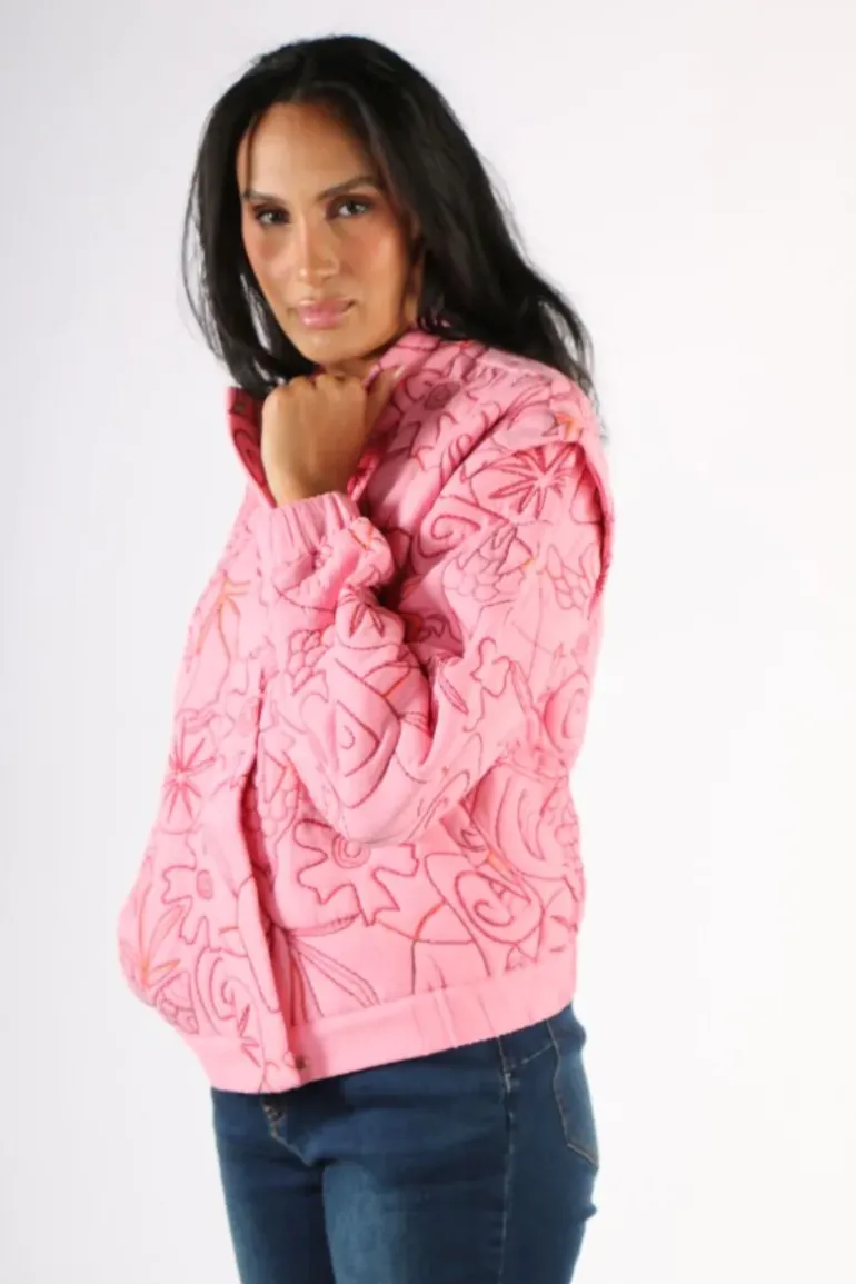 POM Embroidered Padded Jacket