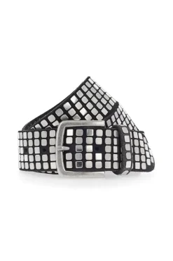 Quinn Geometric Studded Belt By BBelt In Black