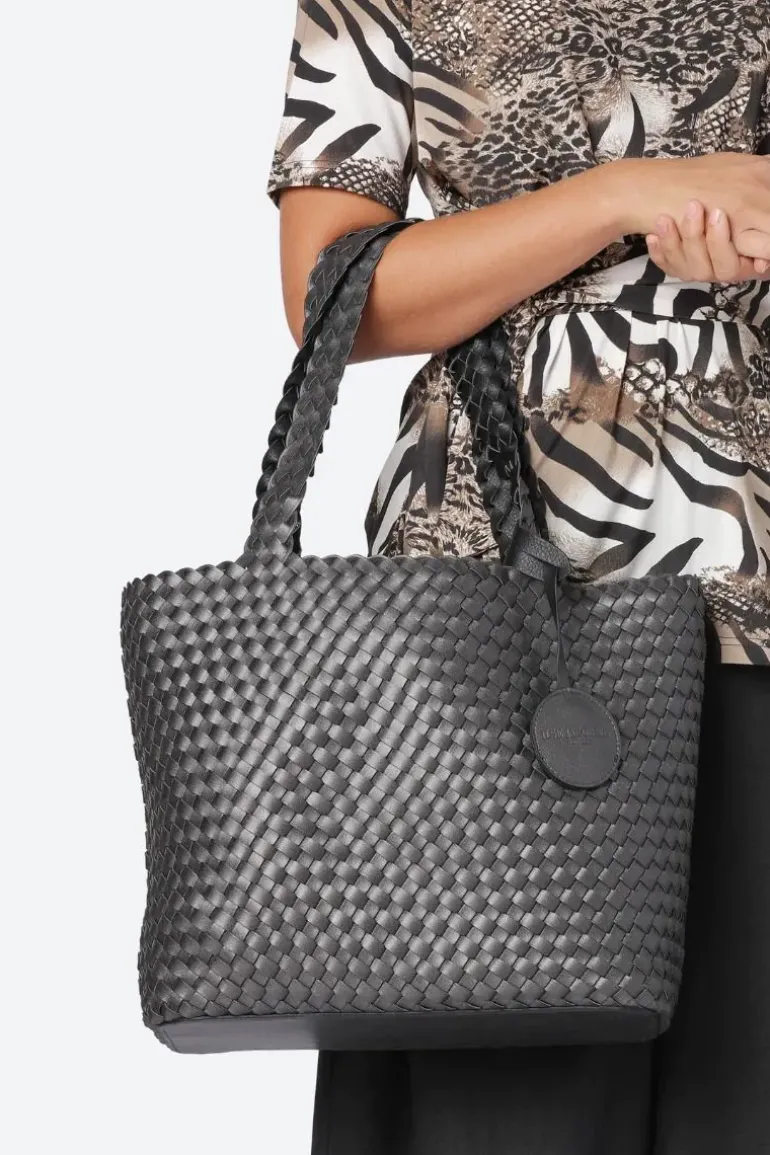 Reversible Woven Tote Bag By Ilse Jacobsen In Black