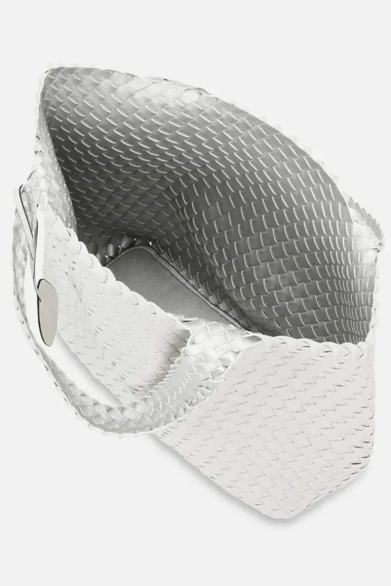 Reversible Woven Tote Bag By Ilse Jacobsen In Silver