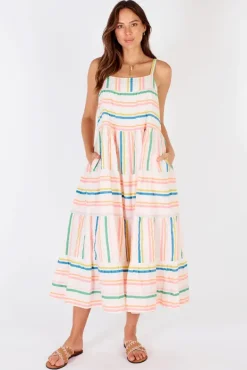 Rubyyaya Somerset Sundress In Multi Stripe