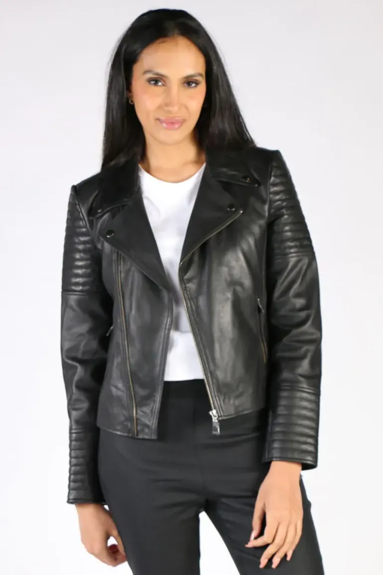 Sabena Biker Jacket In Black Leather