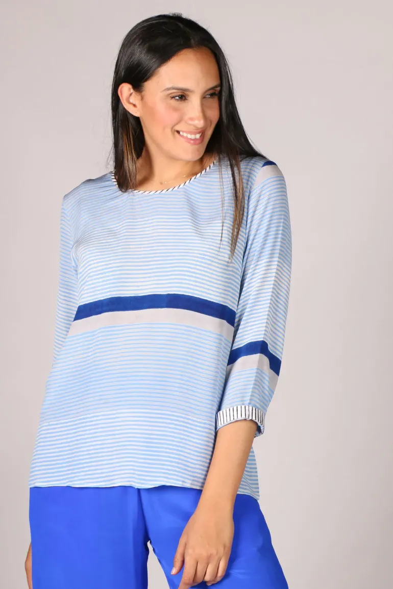 Sarine Stripe Top By Anupamaa In Blue