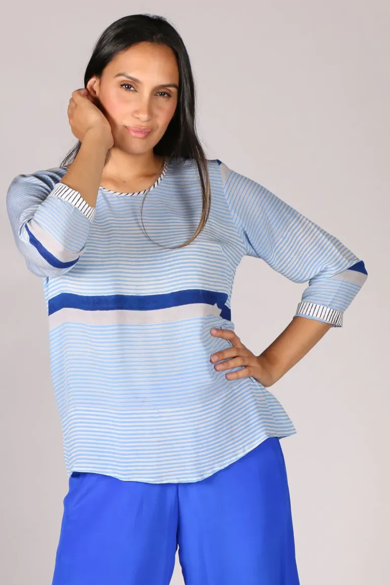 Sarine Stripe Top By Anupamaa In Blue