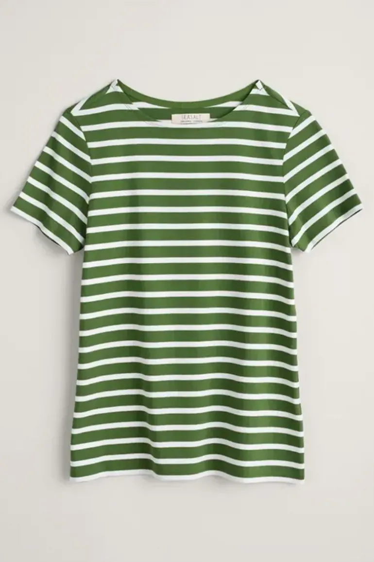 Seasalt Breton Spring Sailor Tshirt In Grass