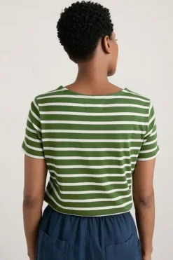 Seasalt Breton Spring Sailor Tshirt In Grass