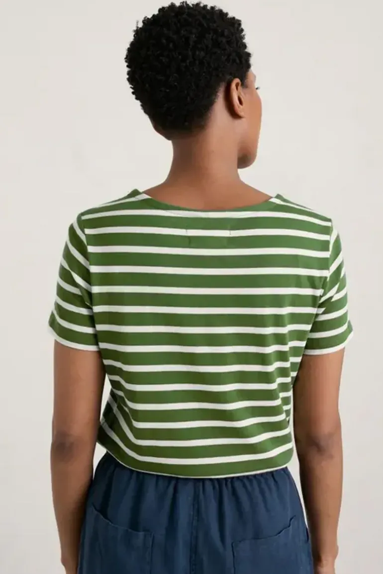 Seasalt Breton Spring Sailor Tshirt In Grass