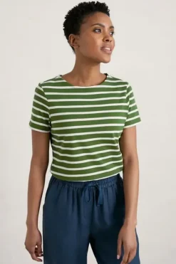 Seasalt Breton Spring Sailor Tshirt In Grass