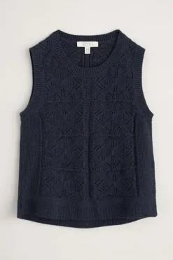 Seasalt Doe Path Knitted Vest In Navy