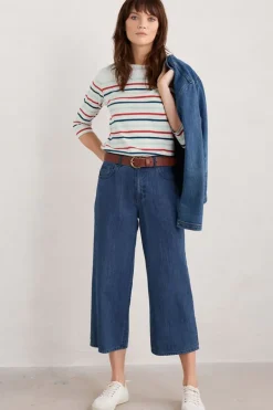 Seasalt Falmouth Tri Breton Soft Sky Sailor Tee In Sky